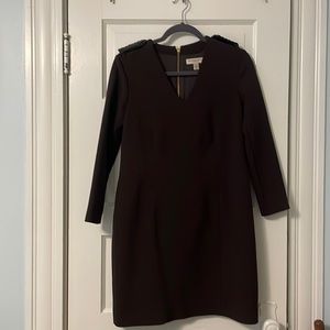 Burberry brown v-neck long sleeve dress - work once